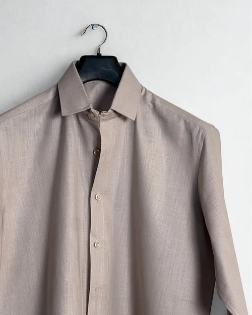 Beige Relaxed Fit Linen Shirt Wayne Studio.
