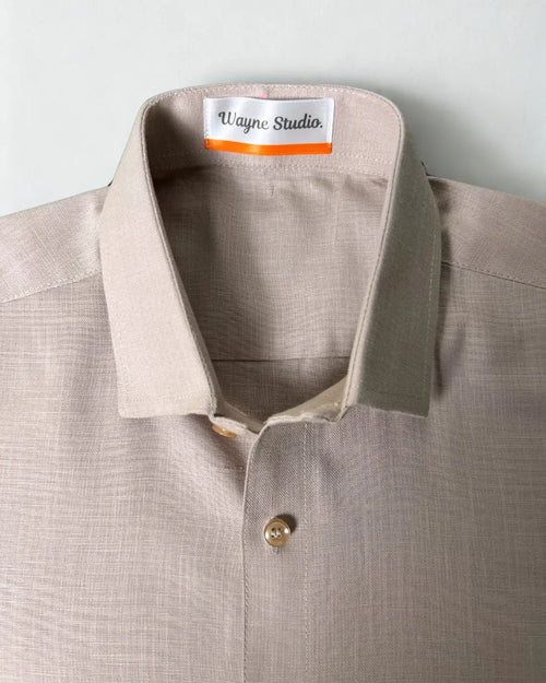 Beige Relaxed Fit Linen Shirt Wayne Studio.