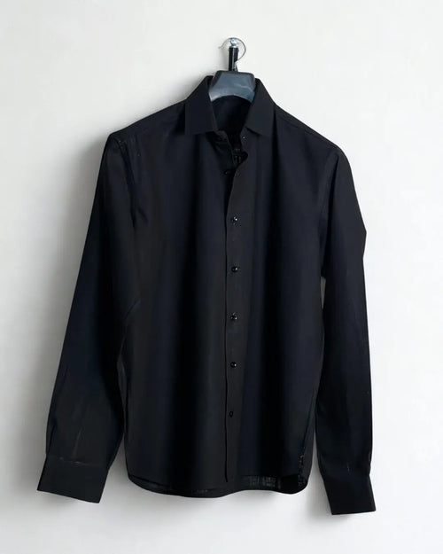 Black Relaxed Fit Linen Shirt Wayne Studio.