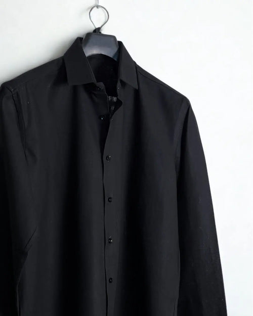 Black Relaxed Fit Linen Shirt Wayne Studio.