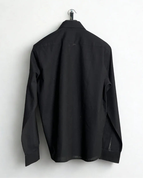 Black Relaxed Fit Linen Shirt Wayne Studio.