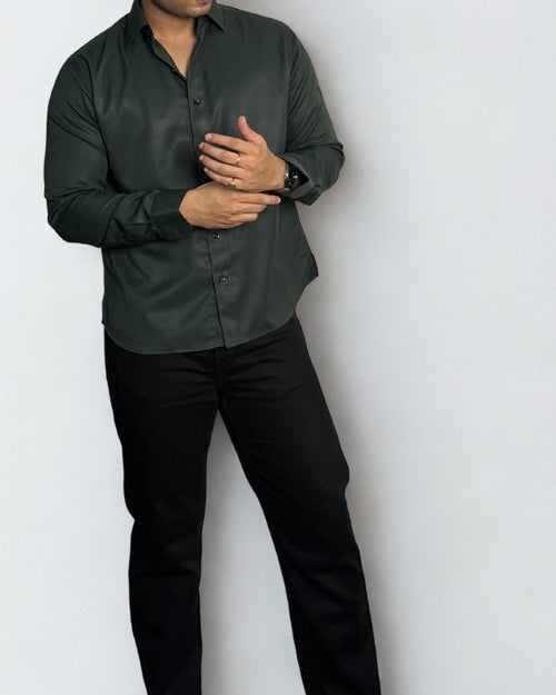 Green Italian Button-Up Shirt Wayne