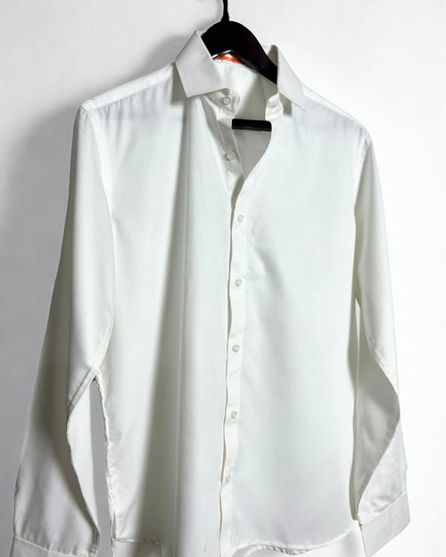 Warm White Relaxed Fit Cotton Shirt Wayne Studio.