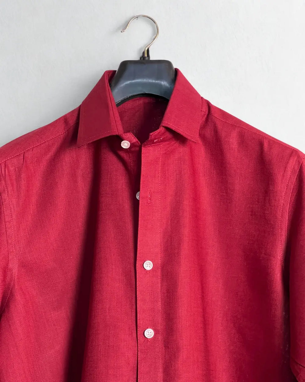 Maroon Relaxed Fit Linen Shirt Wayne Studio.