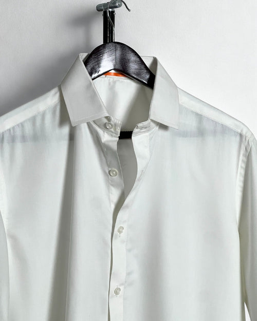 Warm White Relaxed Fit Cotton Shirt Wayne Studio.