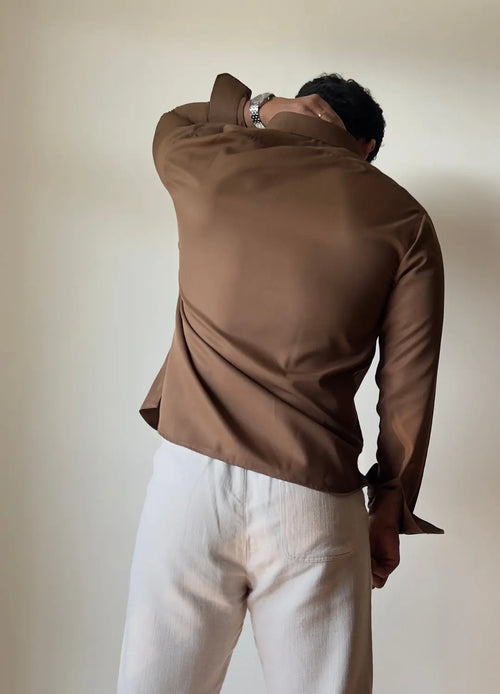 Brown Italian Button-Up Shirt Wayne