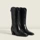 Black Mid-Calf Western Boot